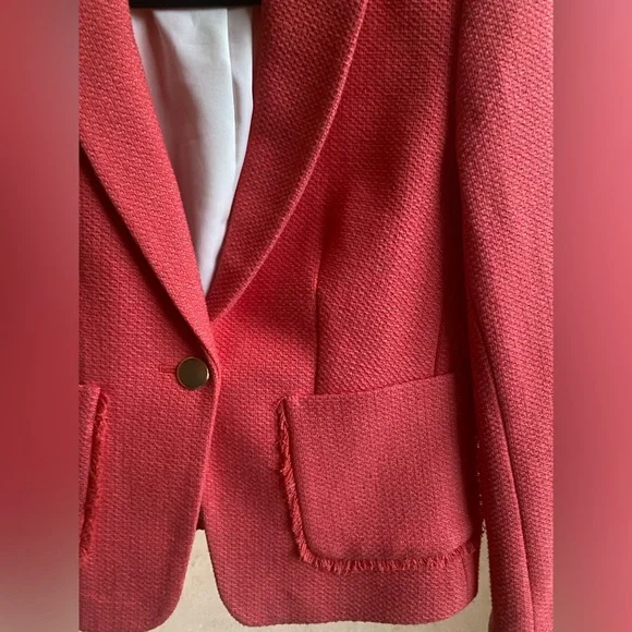 Ann Taylor Coral Pink Tweed Blazer - NWOT - Picture 2 of 6